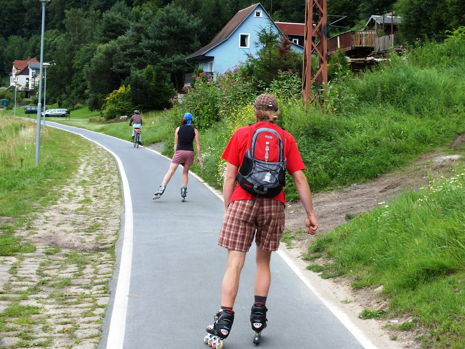 In-line skating in the Elbe Canyon.